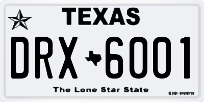 TX license plate DRX6001