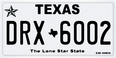 TX license plate DRX6002