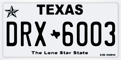 TX license plate DRX6003