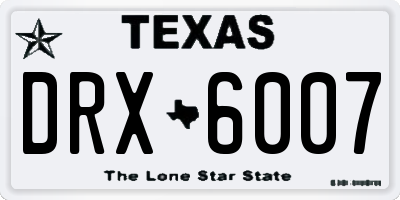 TX license plate DRX6007
