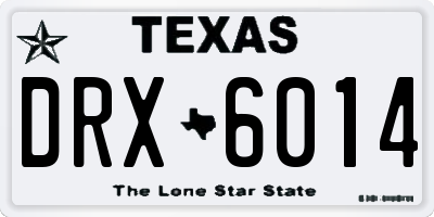 TX license plate DRX6014