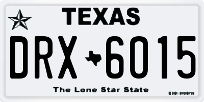 TX license plate DRX6015