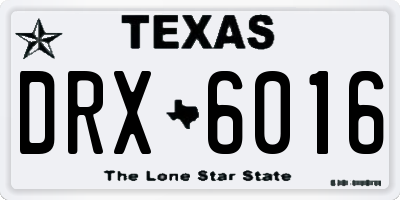TX license plate DRX6016