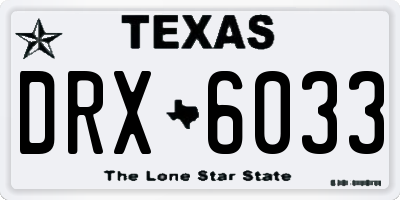 TX license plate DRX6033