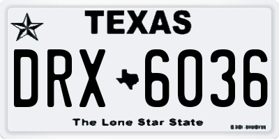 TX license plate DRX6036