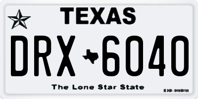 TX license plate DRX6040