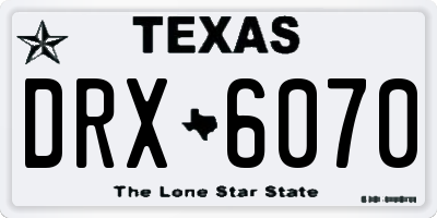 TX license plate DRX6070