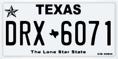 TX license plate DRX6071