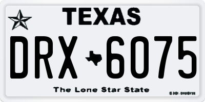TX license plate DRX6075