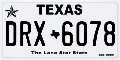 TX license plate DRX6078