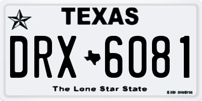 TX license plate DRX6081
