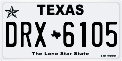TX license plate DRX6105