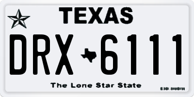 TX license plate DRX6111