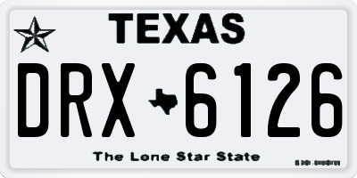 TX license plate DRX6126