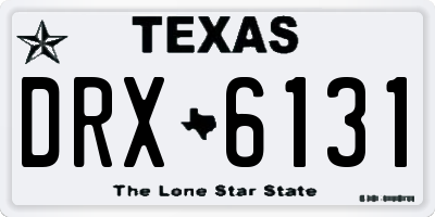 TX license plate DRX6131