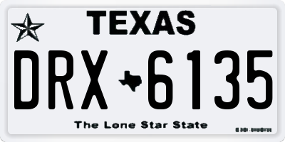 TX license plate DRX6135