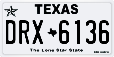 TX license plate DRX6136