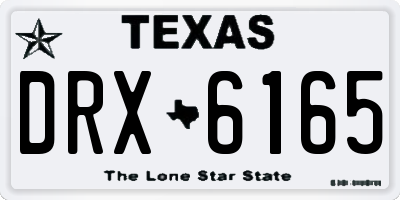 TX license plate DRX6165