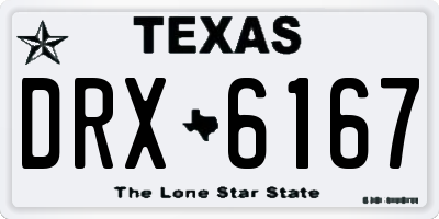 TX license plate DRX6167