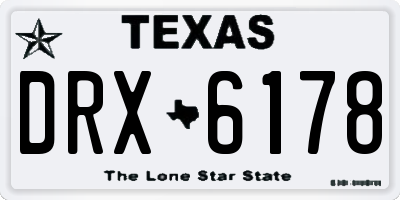 TX license plate DRX6178