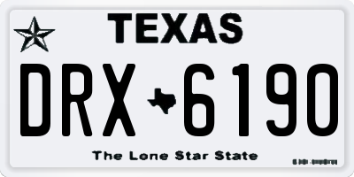 TX license plate DRX6190