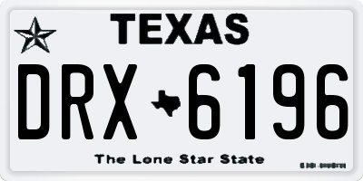 TX license plate DRX6196