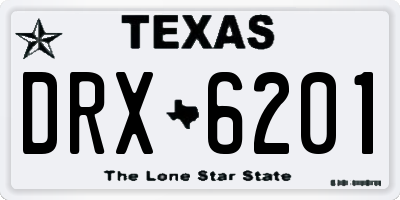 TX license plate DRX6201