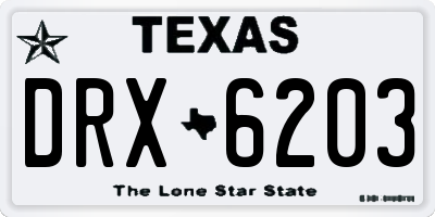 TX license plate DRX6203