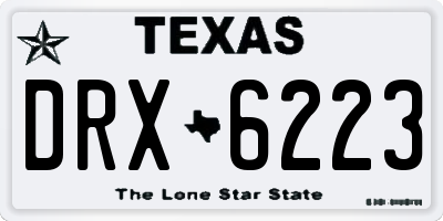 TX license plate DRX6223