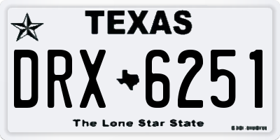 TX license plate DRX6251