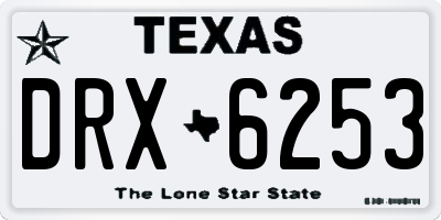 TX license plate DRX6253