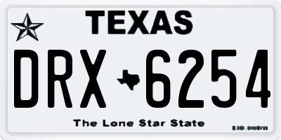 TX license plate DRX6254