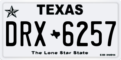 TX license plate DRX6257