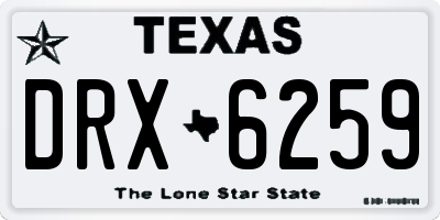 TX license plate DRX6259