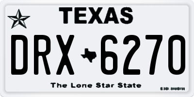 TX license plate DRX6270