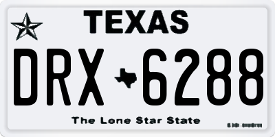 TX license plate DRX6288