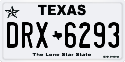 TX license plate DRX6293