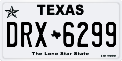 TX license plate DRX6299