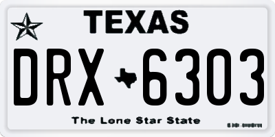 TX license plate DRX6303