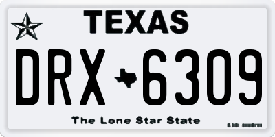 TX license plate DRX6309
