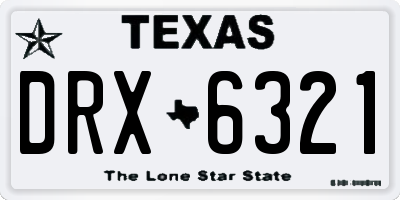 TX license plate DRX6321