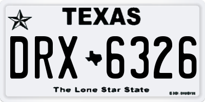 TX license plate DRX6326