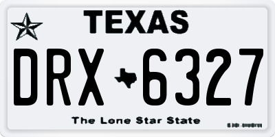TX license plate DRX6327