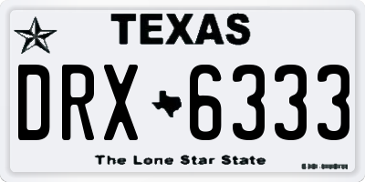 TX license plate DRX6333