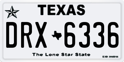 TX license plate DRX6336