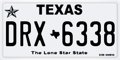 TX license plate DRX6338