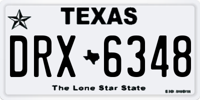 TX license plate DRX6348