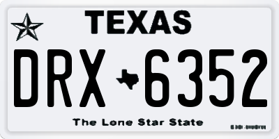 TX license plate DRX6352