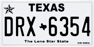 TX license plate DRX6354