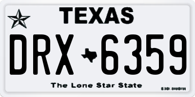 TX license plate DRX6359